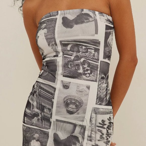 NA-KD Printed Tight Fit Mini Dress - Multicolor - Picture 2 of 5